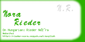 nora rieder business card